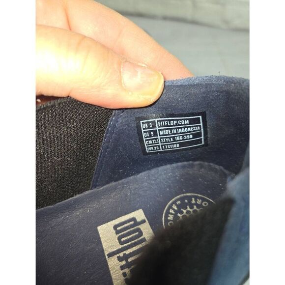 Fitflop SuperComff Women's Size 5 Blue Faux Suede Slip On Wedge - Picture 7 of 7